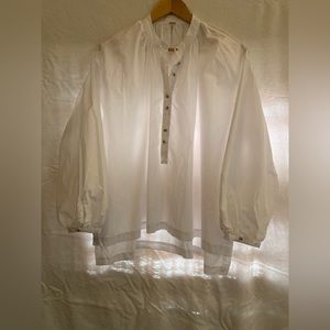 Free people white blouse size xs oversized